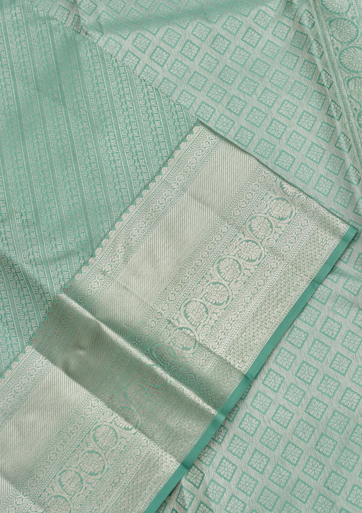 Sea Green Zariwork Pure Silk Saree