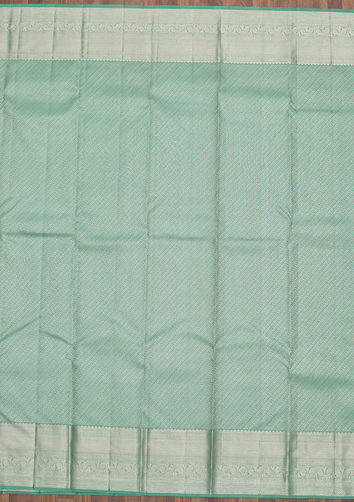 Sea Green Zariwork Pure Silk Saree