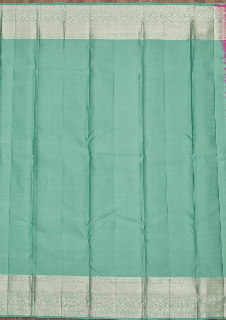 Sea Green Zariwork Pure Silk Saree
