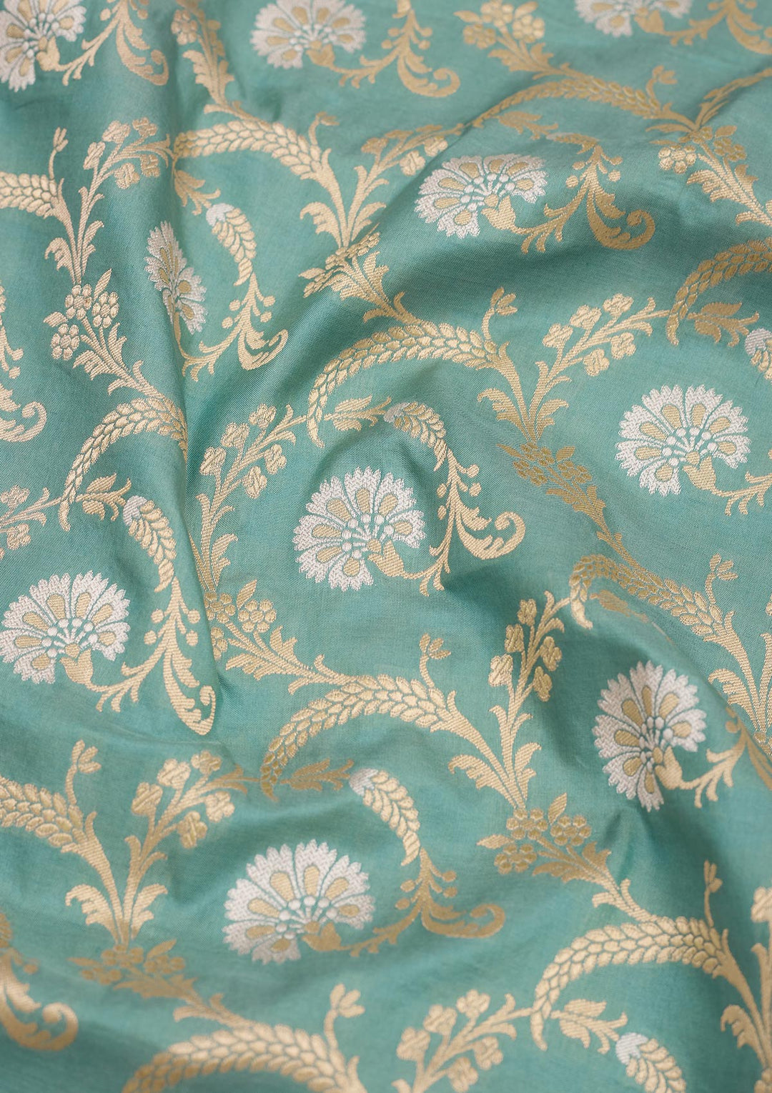 Sea Green Zariwork Pure Silk Saree