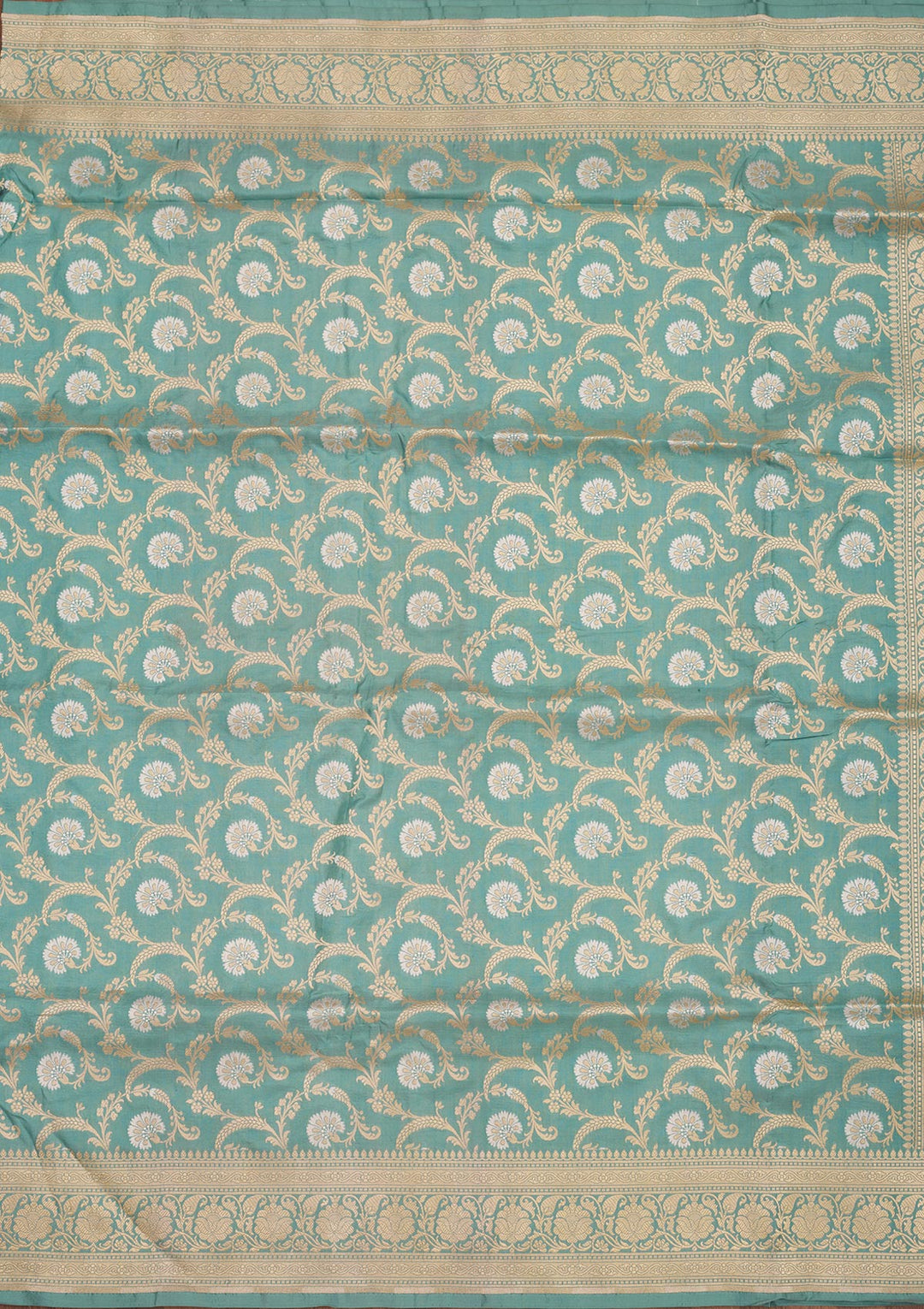 Sea Green Zariwork Pure Silk Saree