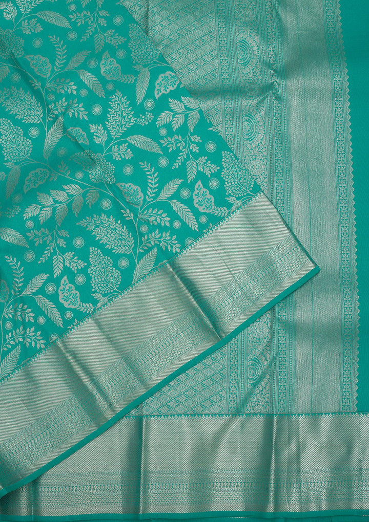 Sea Green Zariwork Pure Silk Saree
