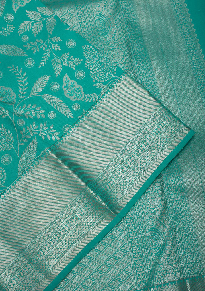 Sea Green Zariwork Pure Silk Saree