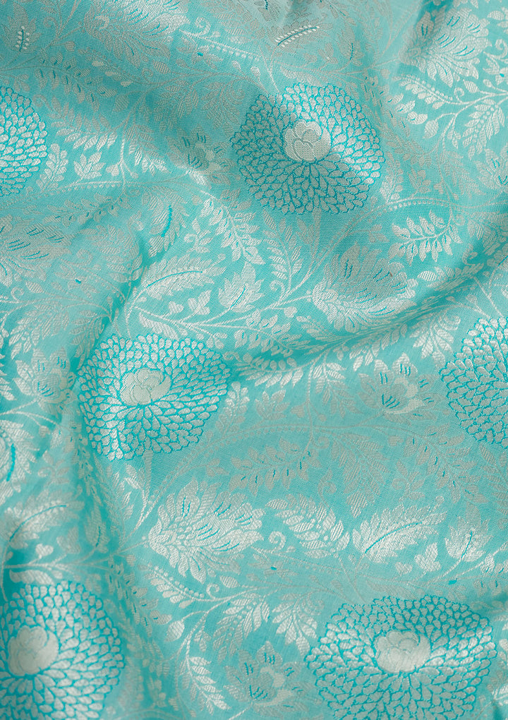 Sea Green Zariwork Pure Silk Saree