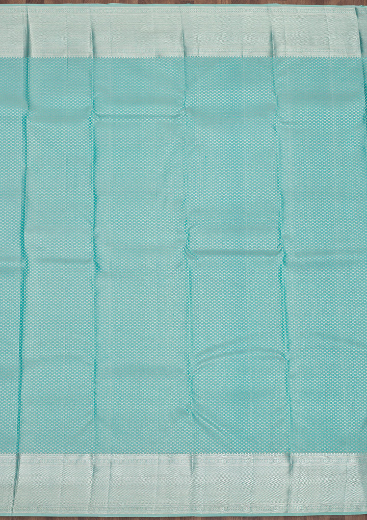 Sea Green Zariwork Pure Silk Saree