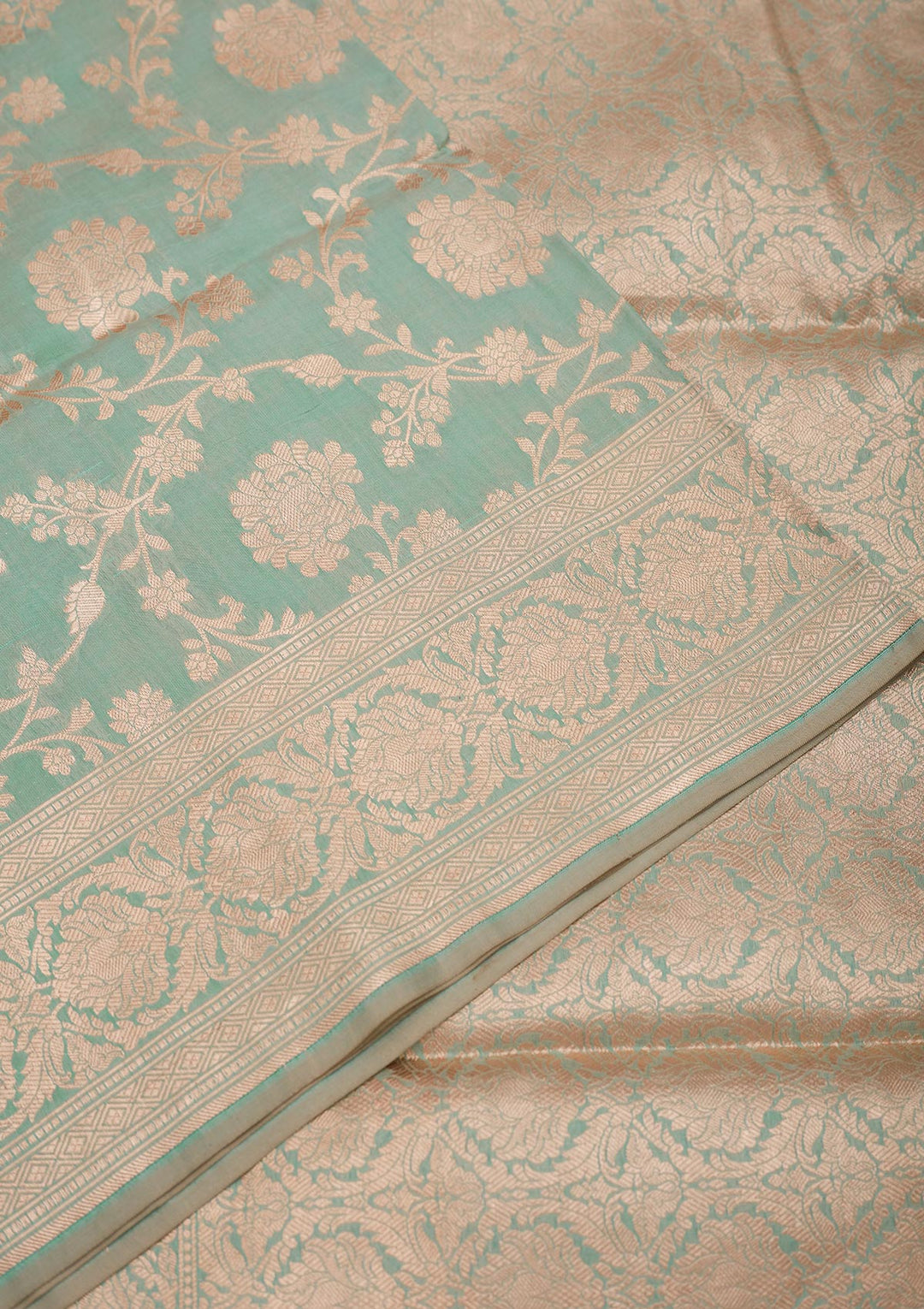 Sea Green Zariwork Pure Silk Saree