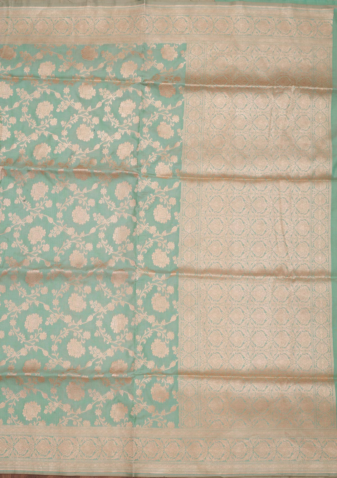 Sea Green Zariwork Pure Silk Saree