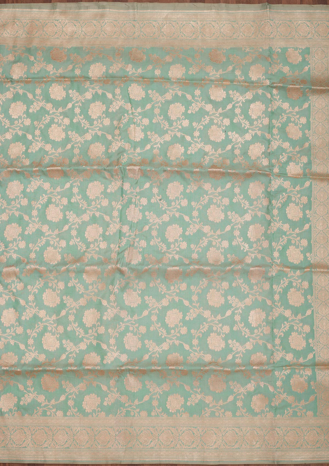 Sea Green Zariwork Pure Silk Saree