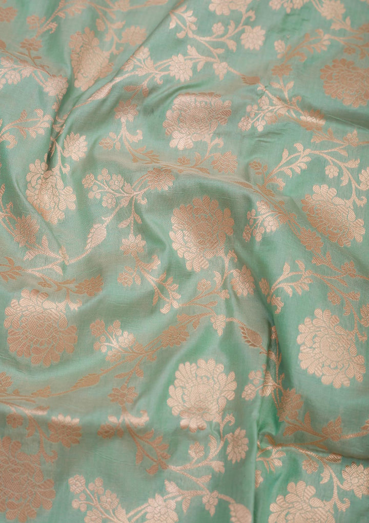 Sea Green Zariwork Pure Silk Saree