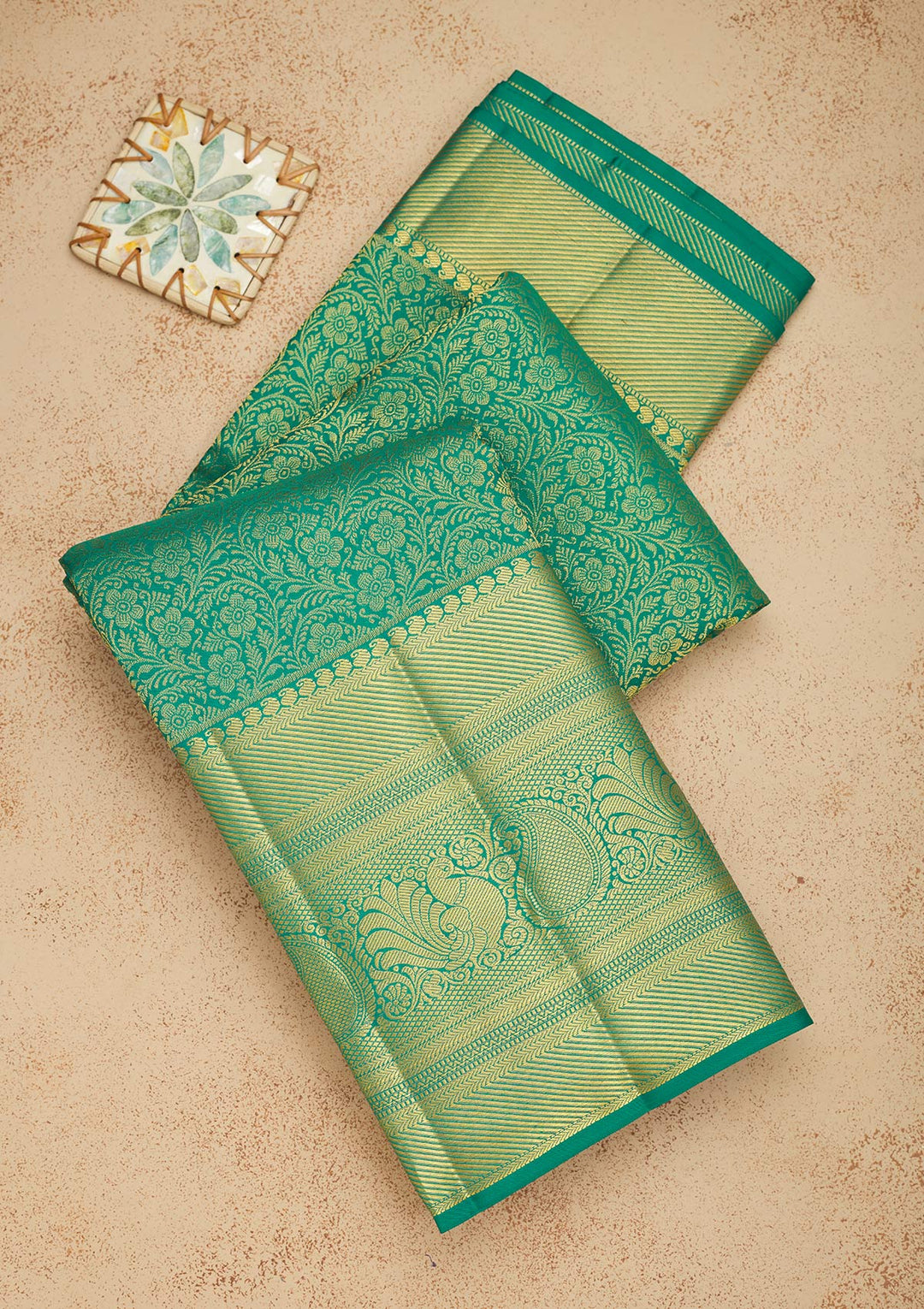 Sea Green Zariwork Pure Silk Saree