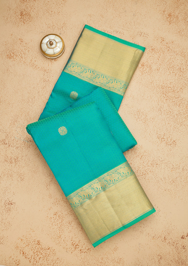Sea Green Zariwork Pure Silk Saree