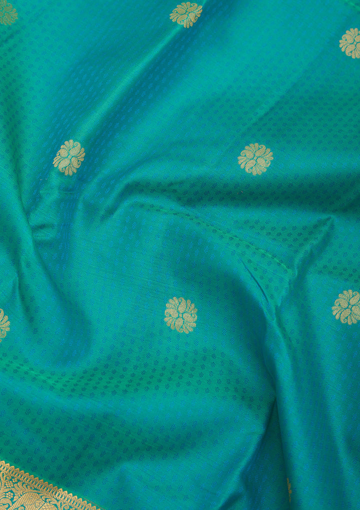 Sea Green Zariwork Pure Silk Saree