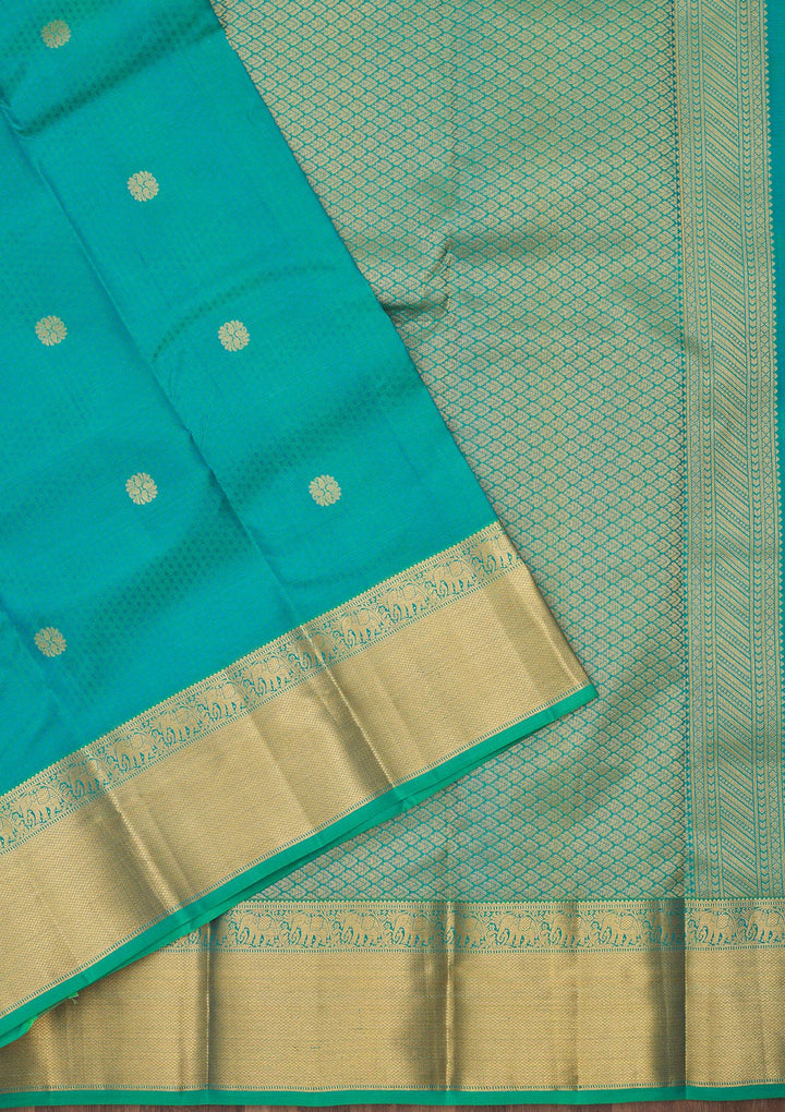 Sea Green Zariwork Pure Silk Saree