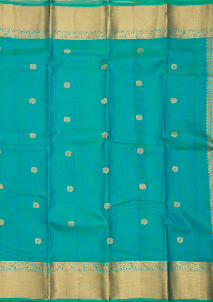 Sea Green Zariwork Pure Silk Saree
