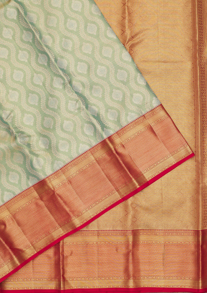 Sea Green Zariwork Pure Silk Saree