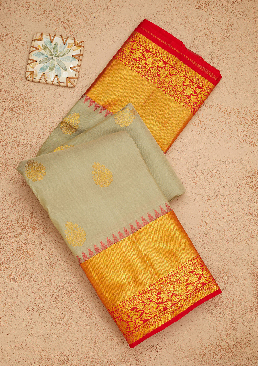 Sea Green Zariwork Pure Silk Saree
