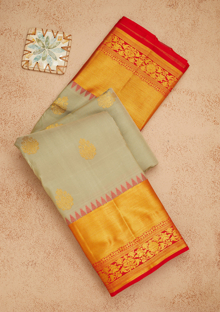 Sea Green Zariwork Pure Silk Saree