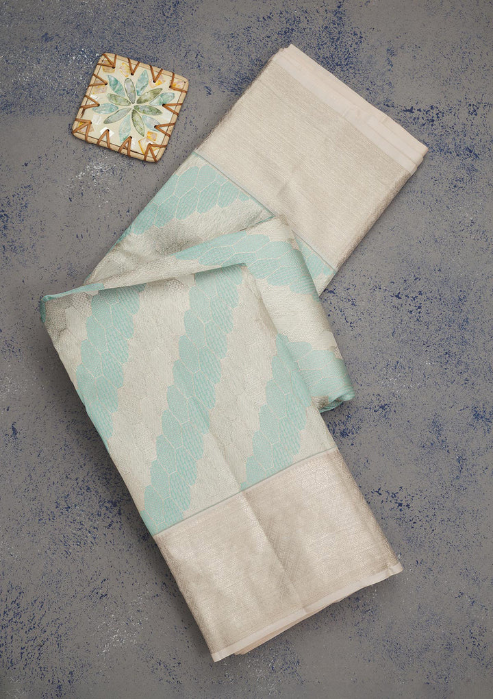 Sea Green Zariwork Pure Silk Saree