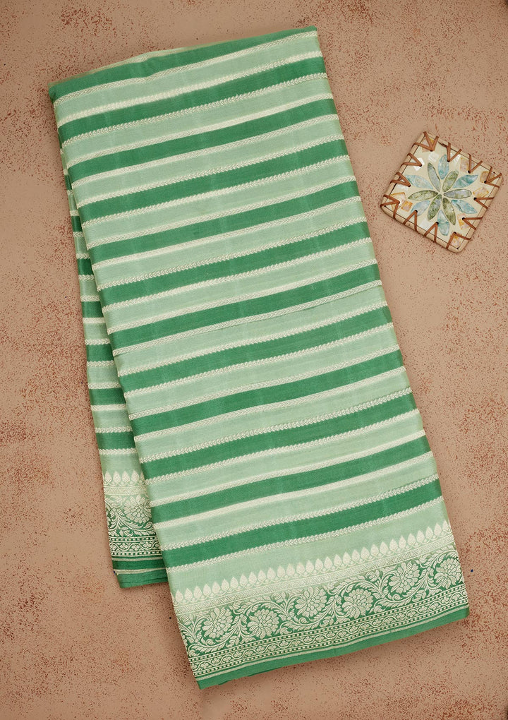 Sea Green Zariwork Pure Silk Saree