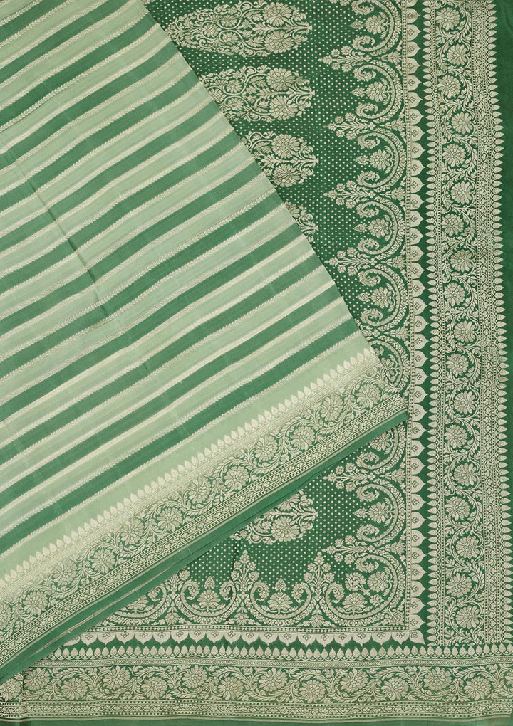 Sea Green Zariwork Pure Silk Saree