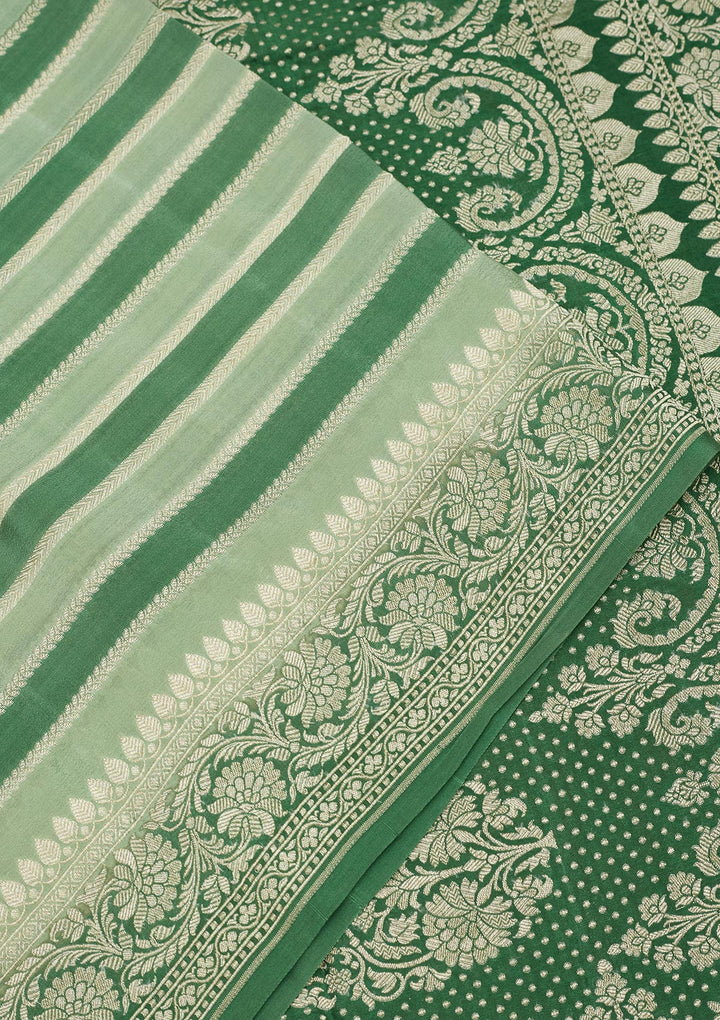 Sea Green Zariwork Pure Silk Saree