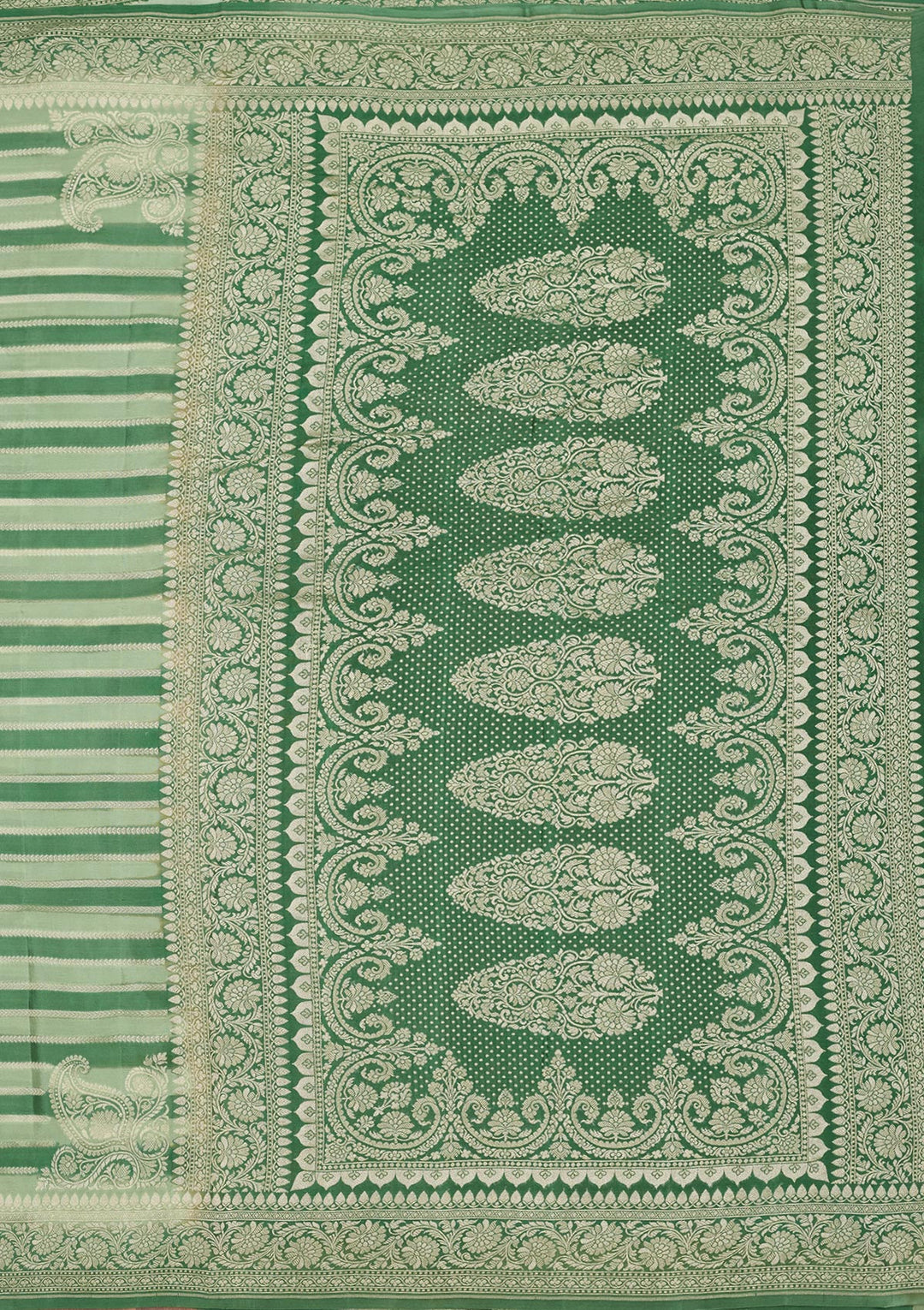 Sea Green Zariwork Pure Silk Saree