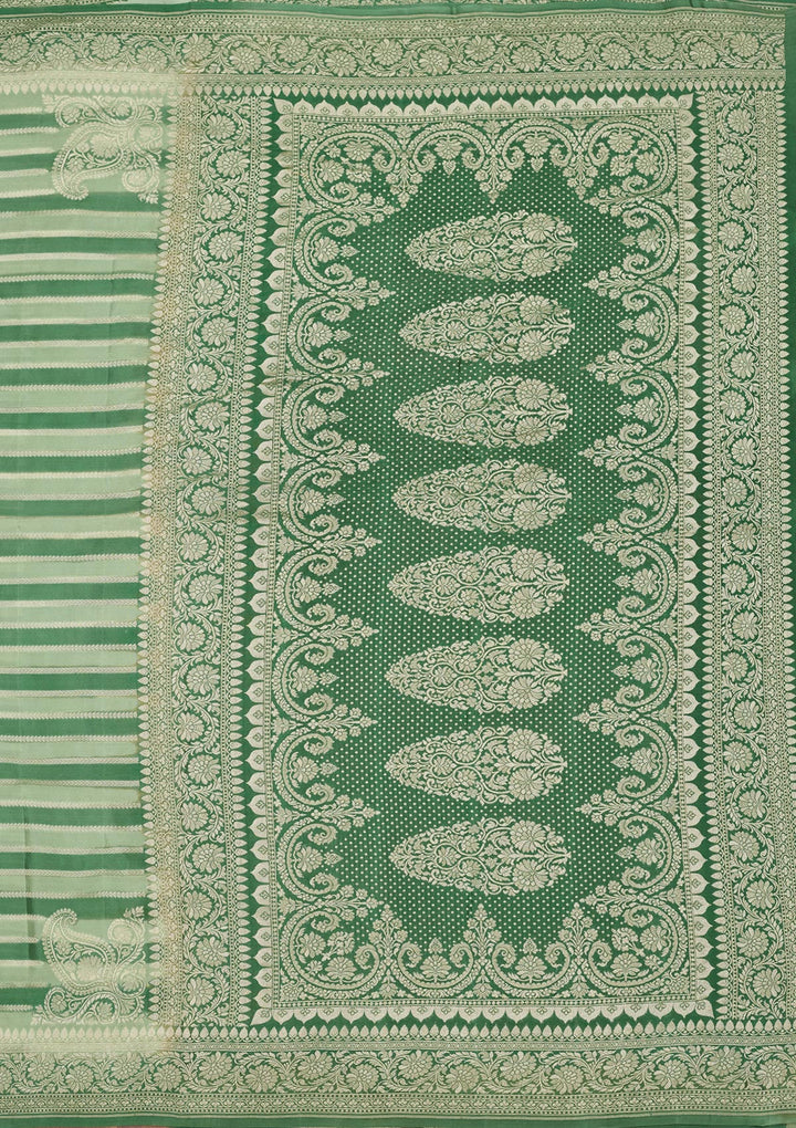 Sea Green Zariwork Pure Silk Saree
