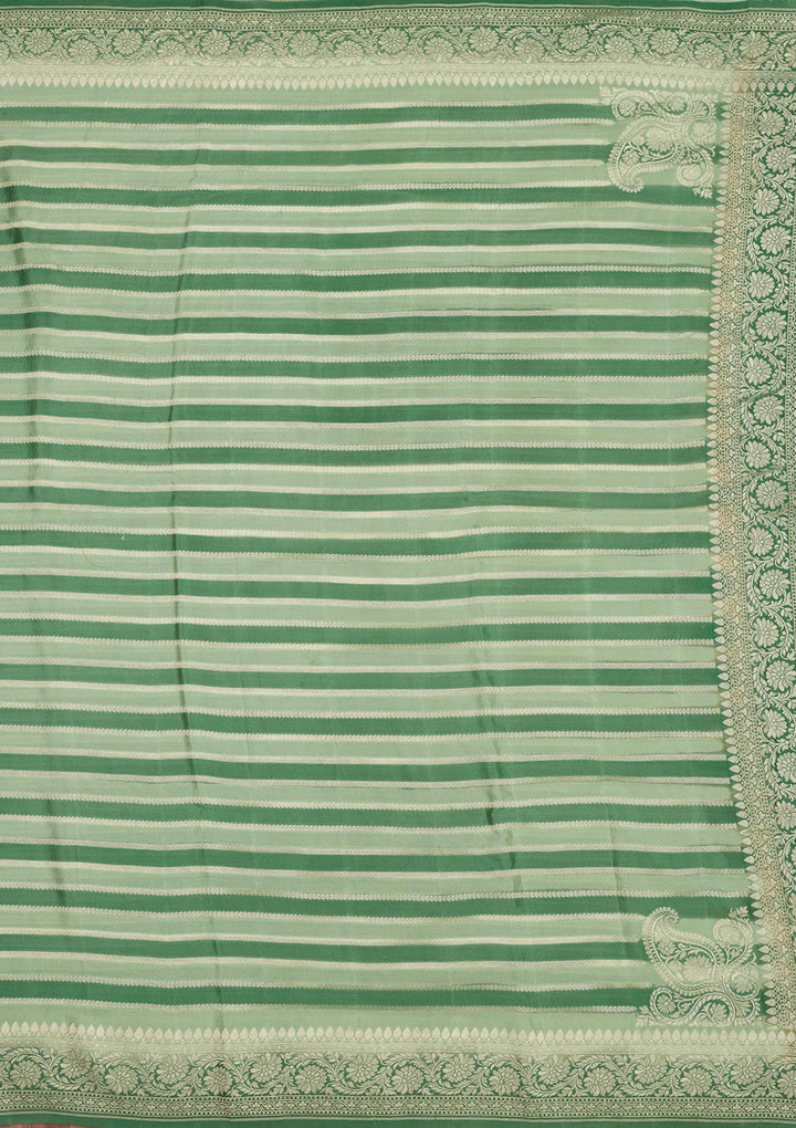 Sea Green Zariwork Pure Silk Saree