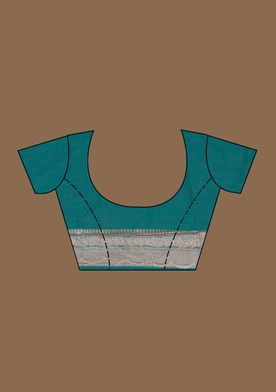 Sea Green Zariwork Tissue Saree-Koskii