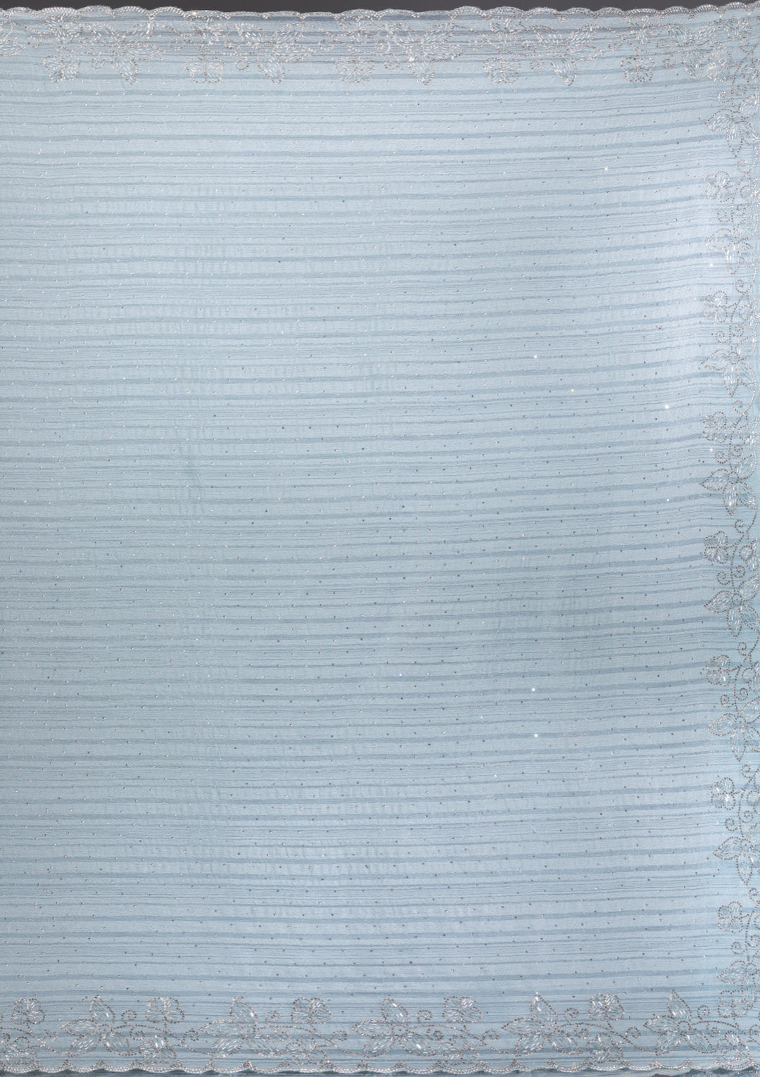 Sky Blue Stonework Chiffon Saree