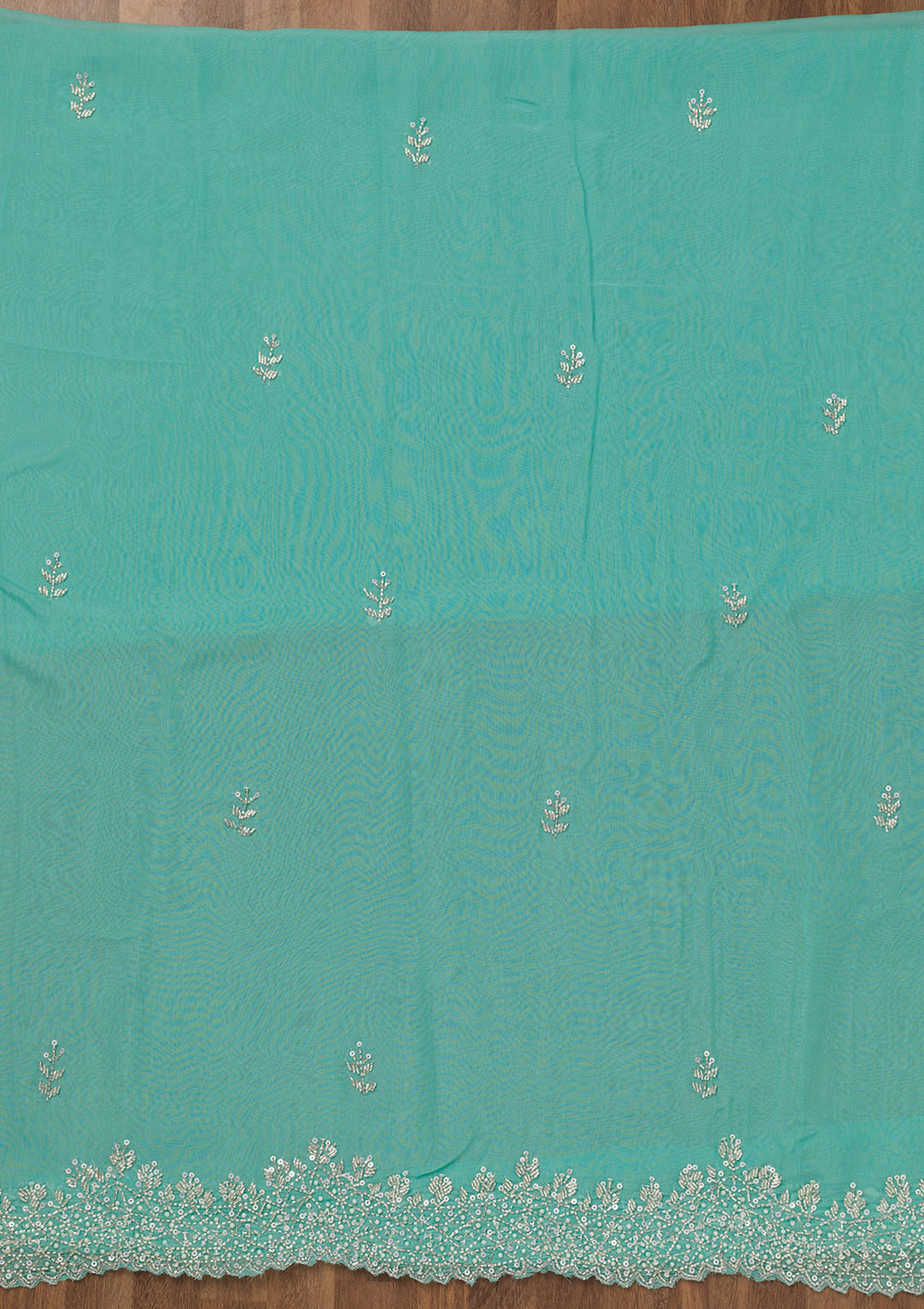 Sky Blue Stonework Tissue Unstitched Salwar Suit