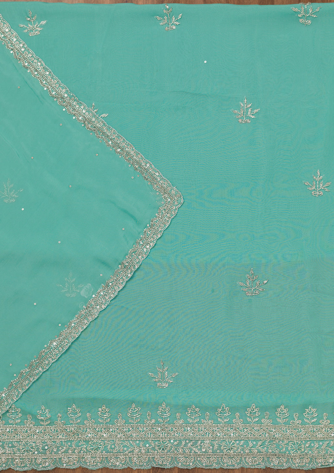 Sky Blue Stonework Tissue Unstitched Salwar Suit
