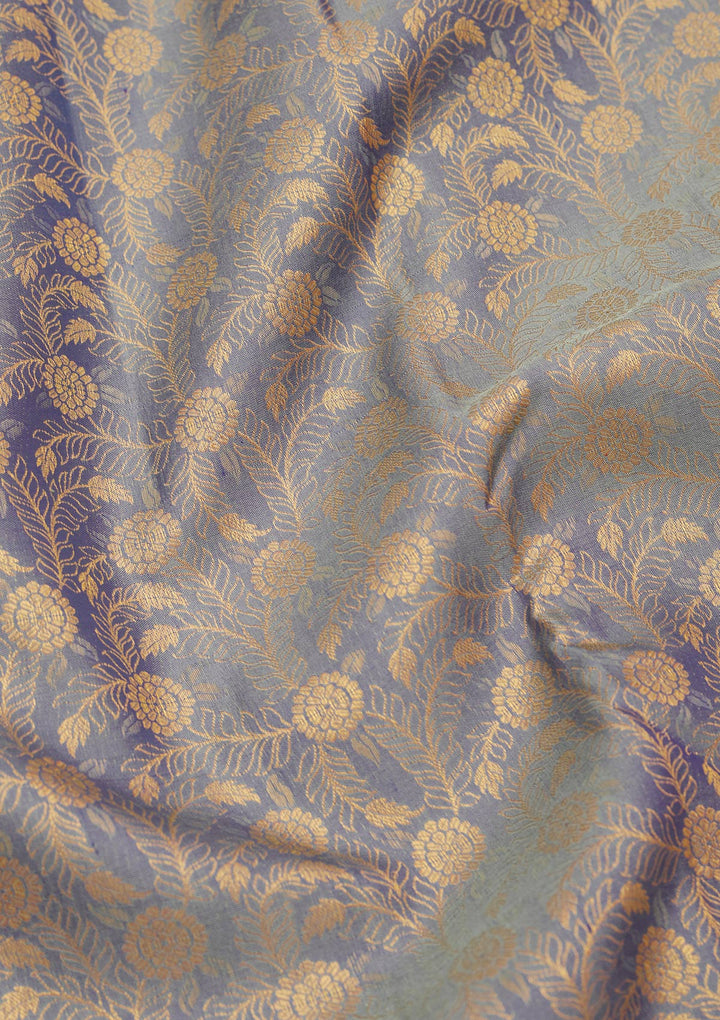 Sky Blue Zariwork Pure Silk Saree