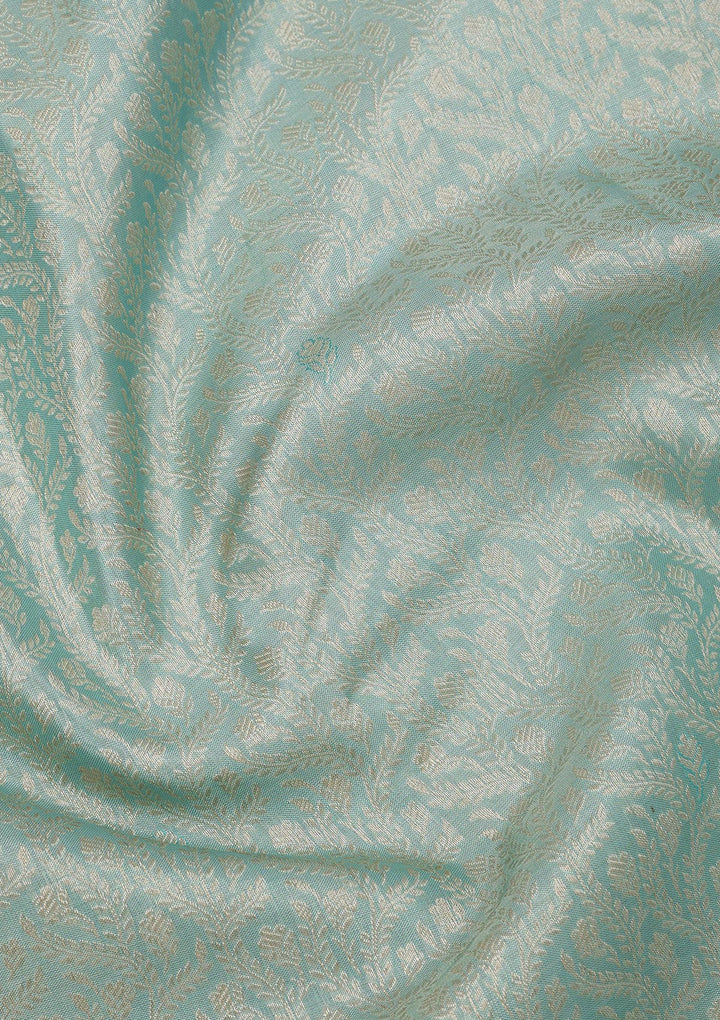 Sky Blue Zariwork Pure Silk Saree
