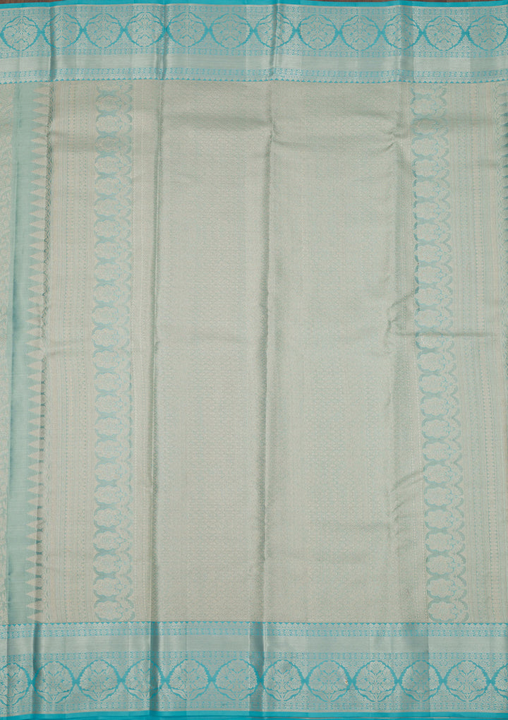 Sky Blue Zariwork Pure Silk Saree