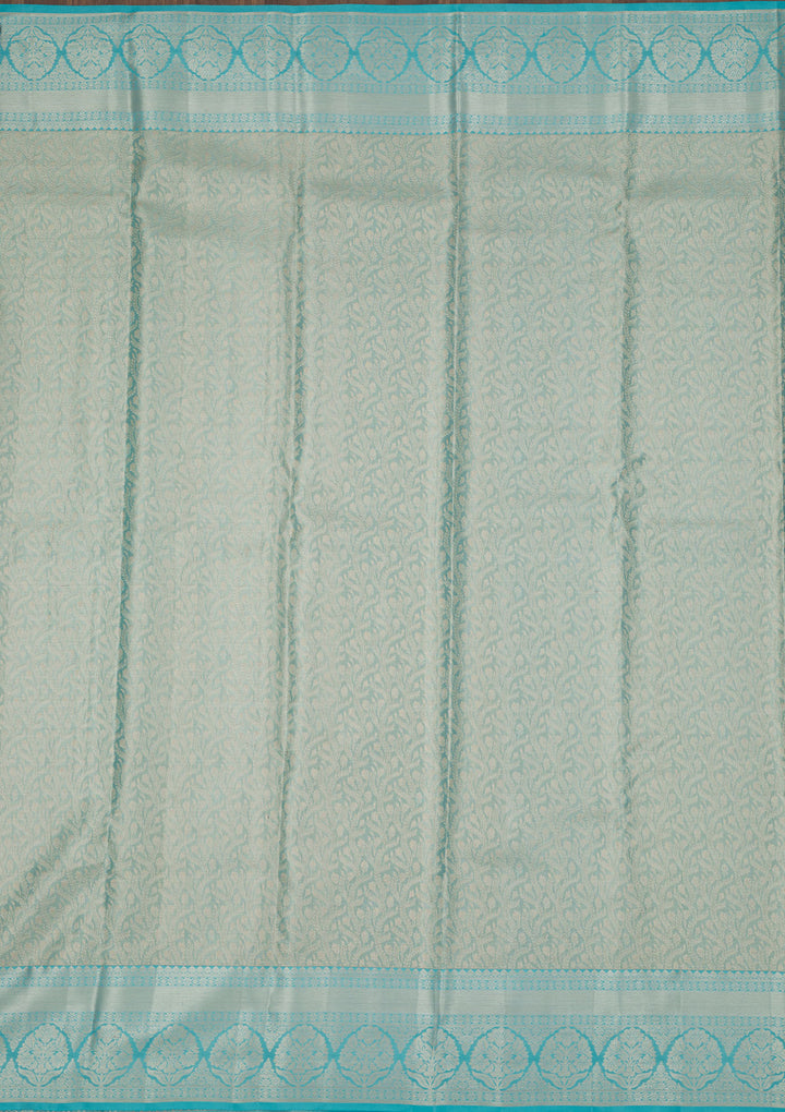 Sky Blue Zariwork Pure Silk Saree