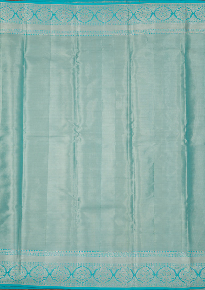 Sky Blue Zariwork Pure Silk Saree