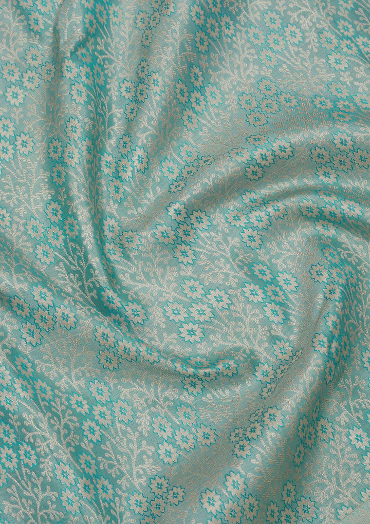 Sky Blue Zariwork Pure Silk Saree