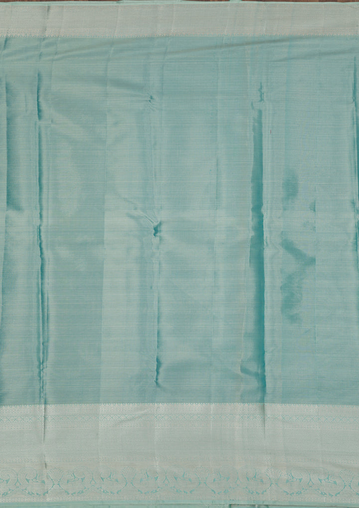 Sky Blue Zariwork Pure Silk Saree