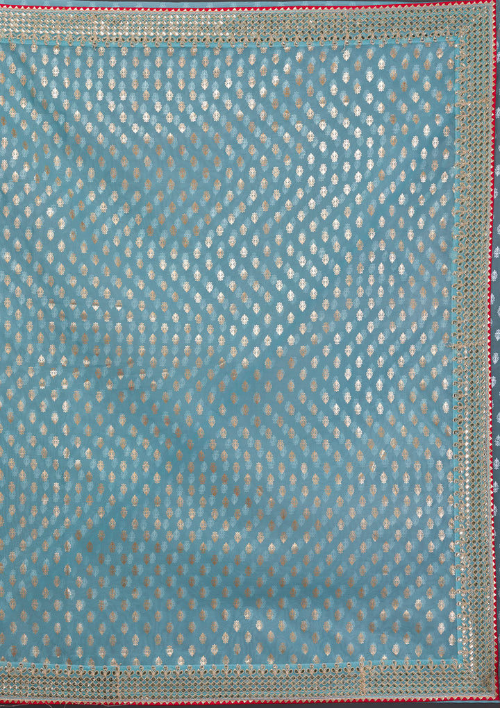 Sky Blue Gottapati Tissue Saree