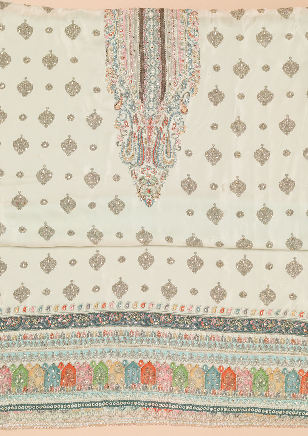 Sky Blue Printed Georgette Unstitched Salwar Suit
