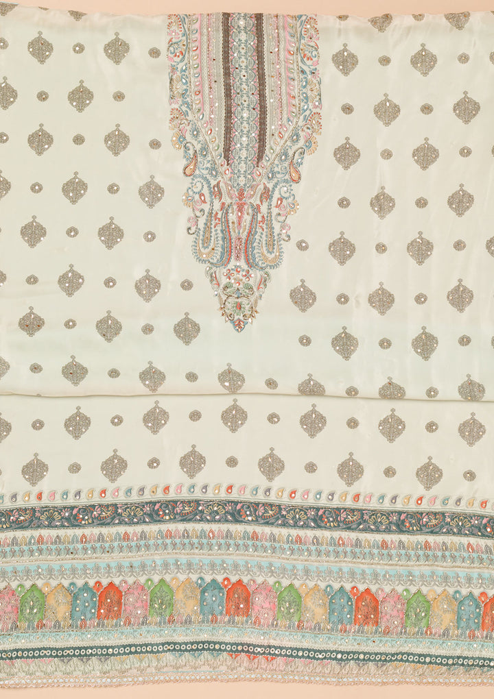 Sky Blue Printed Georgette Unstitched Salwar Suit