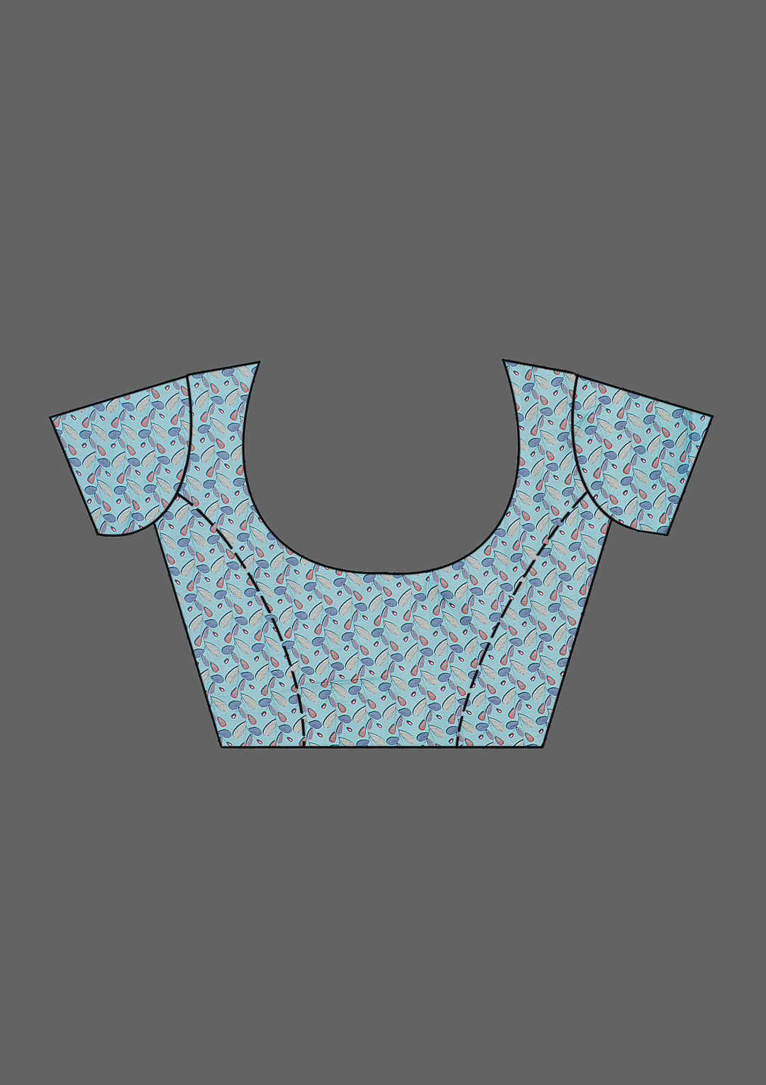 Sky Blue Printed Tissue Saree