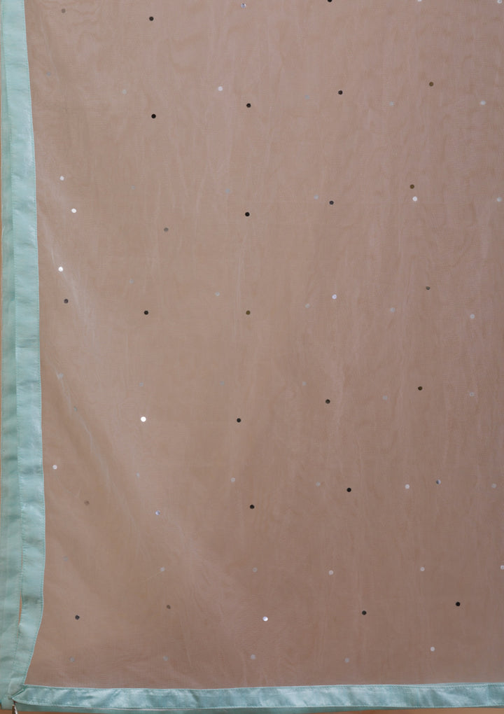 Sky Blue Sequins Georgette Readymade Lehenga