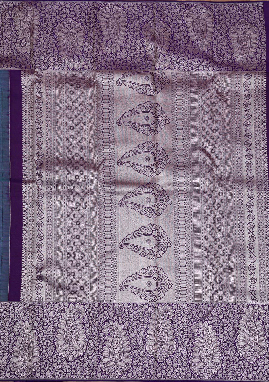 Sky Blue Silver Zariwork Kanjivaram Pure Silk Saree