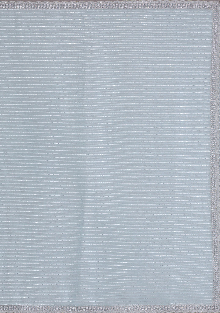 Sky Blue Stonework Georgette Saree