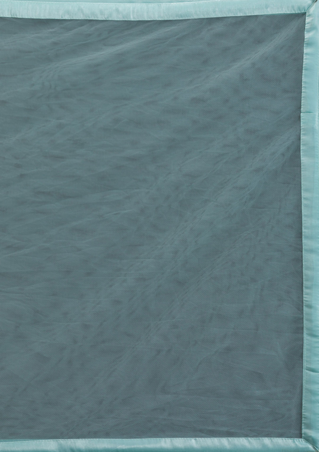 Sky Blue Stonework Semi Crepe Gown
