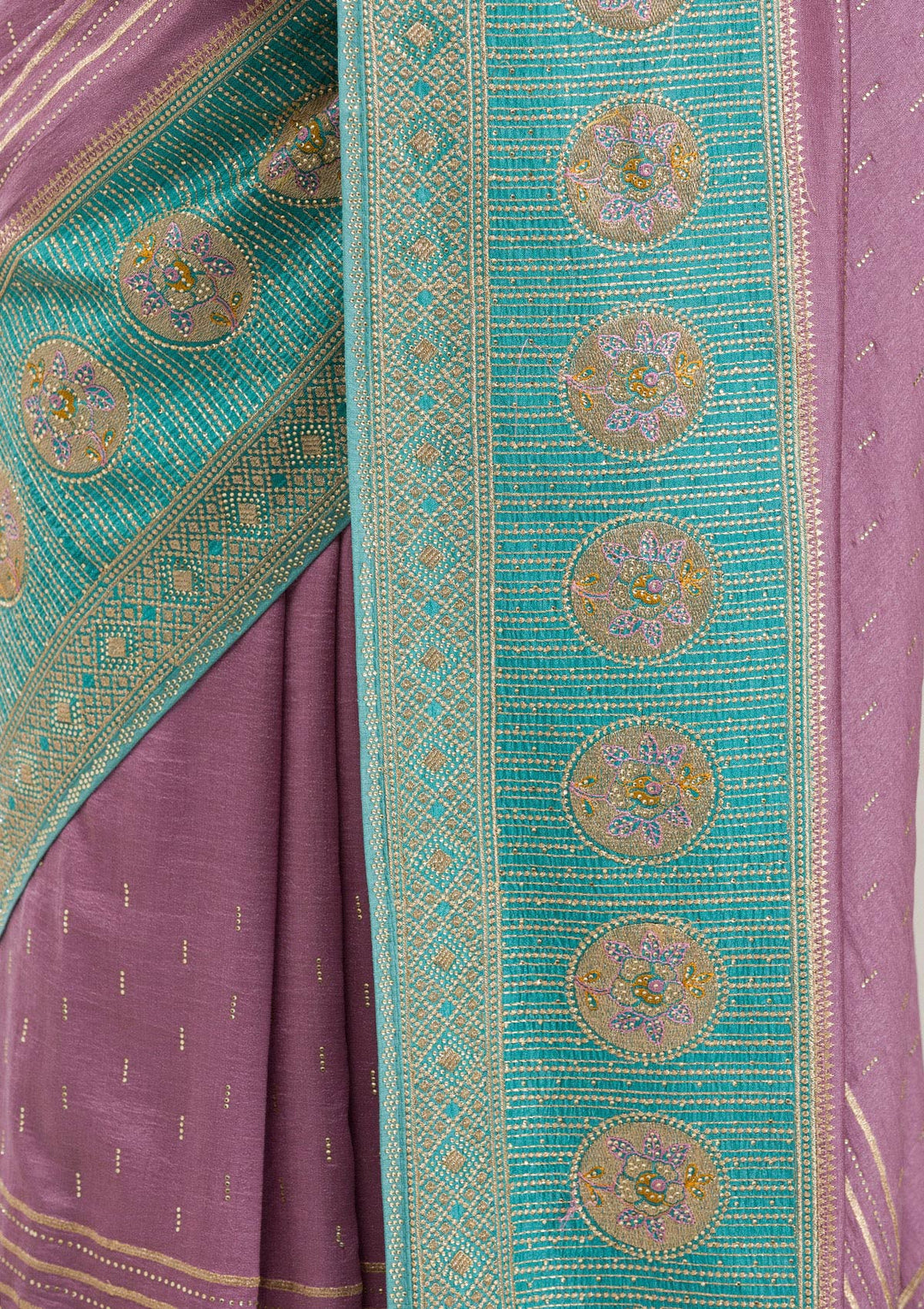 Sky Blue Stonework Soft Silk Saree