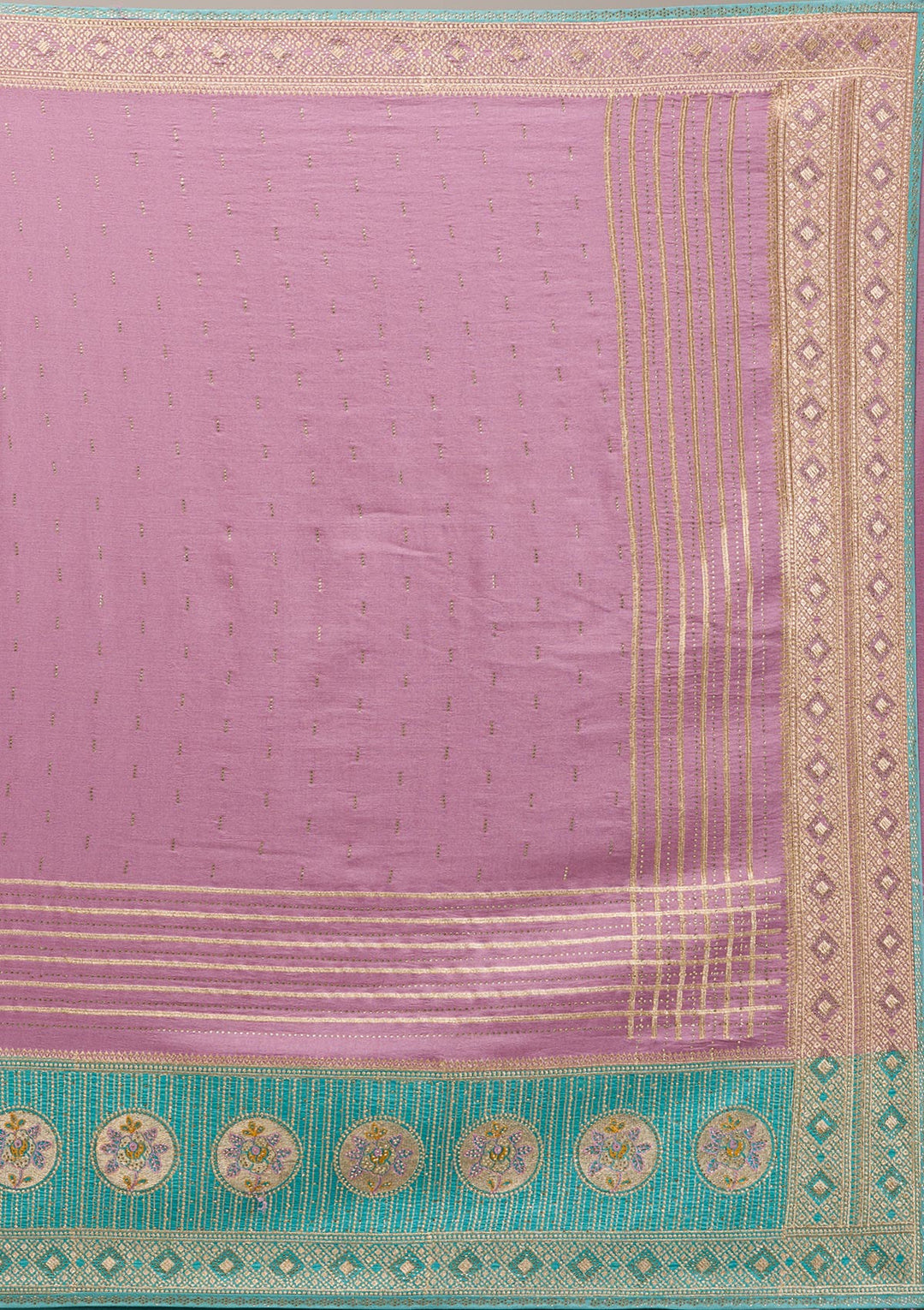 Sky Blue Stonework Soft Silk Saree