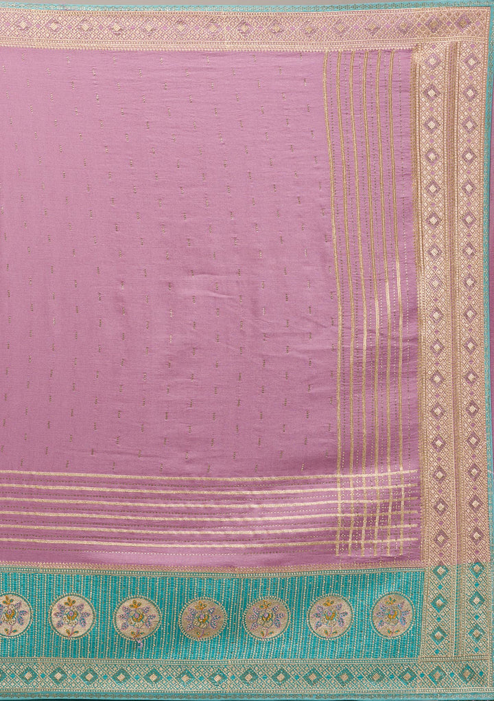 Sky Blue Stonework Soft Silk Saree